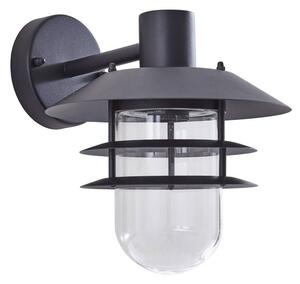 Lindby Meliora, lampada da parete per esterni, nero, ferro, IP44, E27