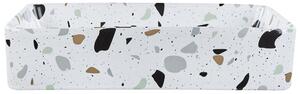 BELIANI Lavabo da appoggio in Vetroceramica bianca effetto terrazzo 51 x 34 cm cm forma rettangolare stile moderno bagno