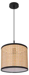 Lampada a sospensione, aspetto bambù, colore nero, diametro 28 cm