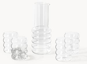 Set di caraffa e bicchieri in vetro soffiato Bubbly 5 pz