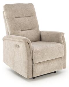Poltrona reclinabile Jamal in tessuto beige - H105 cm
