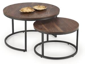 Set di 2 Tavolini da caffè Java in noce/nero