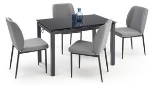 Tavolo Jasper grigio/nero Jasper + 4 sedie