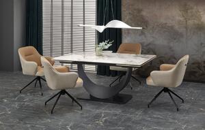 Tavolo allungabile Fernando effetto marmo bianco/nero L160-240 cm