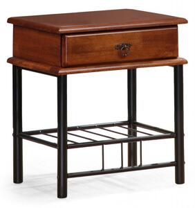 Comodino Fiona in ciliegio antico/nero - H55 cm