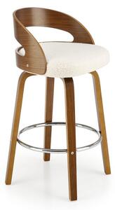 Sgabello da bar H110 in crema/noce