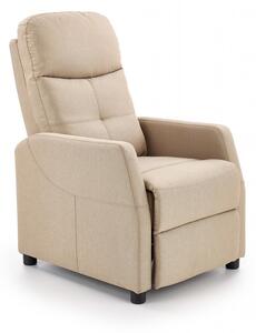 Poltrona reclinabile Felipe in tessuto beige - H103 cm