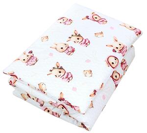 Set copriletto per bambini TupTam con motivi decorativi: copriletto per tutte le stagioni, copriletto, cuscino e federa, 2 pezzi, colore: coniglietto/rosa, dimensioni: 135x100 cm