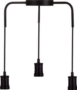 LUXULA lampada a sospensione Industrial 3 flames, per 3 x E27, metallo, cavo tessile da 1,5 m, nero