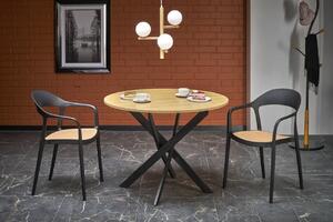 Tavolo rotondo Edgar rovere dorato/nero ø100/h76 cm