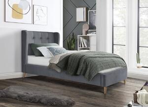Letto Estella in velluto grigio - 90×200 cm