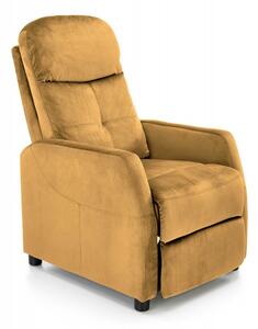 Poltrona reclinabile Felipe 2 velluto senape - H103 cm