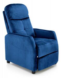 Poltrona reclinabile Felipe 2 in velluto blu navy - H103 cm