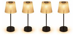 Set da 4 lampade solari a LED, lampade da tavolo, color fumo, H 29 cm