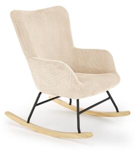 Poltrona a dondolo Belmiro in velluto crema - H92 cm