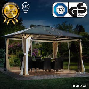 Gazebo in alluminio SUMMERDREAM 3x4 m beige con LED inclusi