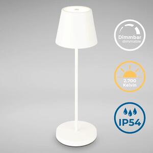B.K.Licht - lampada da tavolo dimmerabile senza fili, lampada da comodino a LED con touch come decorazione di balcone, esterno, camera da letto, soggiorno, campeggio, giardino, USB-C, Per interni ed esterni, Bianco, 38 x 12 cm (HxD)