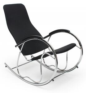 Poltrona a dondolo Ben 2 in nero/argento - H99 cm