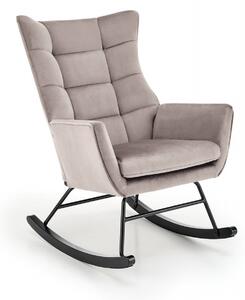 Poltrona a dondolo Bazalto in velluto beige - H92 cm