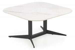 Tavolino da caffè Borna effetto marmo bianco/nero - L80 cm