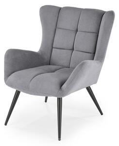 Poltrona Byron in tessuto grigio - H92 cm