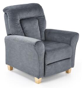 Poltrona reclinabile Bard in tessuto grigio - H102 cm