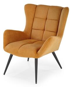 Poltrona Byron in tessuto senape - H92 cm