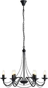 Lampada a sospensione in metallo E14 65 cm di larghezza H: max. 108 cm Lampada a sospensione classica rotonda nera