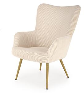Poltrona Amaro in velluto crema H97 cm