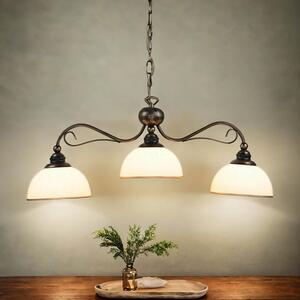 Lampada a sospensione metallo vetro elegante marrone antico 3 luci art nouveau E27 lampada a sospensione sala da pranzo soggiorno