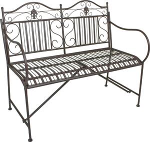 Panchina da giardino Mangan 950507, metallo nero-marrone, 106 cm