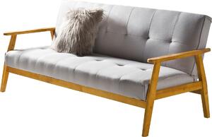 Divano letto 190x85x81 cm Tessuto grigio chiaro
