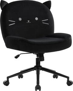 Sedia da ufficio IWMH senza braccioli, sedia da scrivania regolabile in altezza con rotelle, poltrona da lettura ergonomica per ufficio, camera da letto, toeletta - Nero