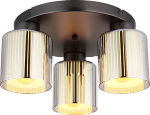 Lampada da soffitto, metallo nero, vetro cromato, D 34,5 cm