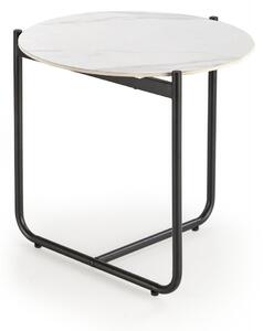 Tavolino da caffè Acuna S effetto marmo bianco/nero - ø50/h50 cm