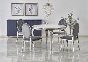 Tavolo rotondo Reginald effetto marmo bianco/argento ø120 cm