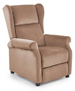 Poltrona reclinabile Agustin 2 in velluto beige - H107 cm