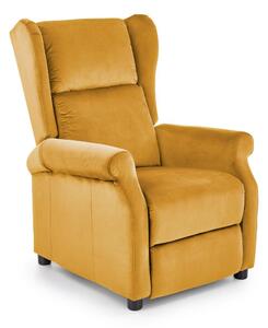 Poltrona reclinabile Agustin 2 in velluto senape - H107 cm