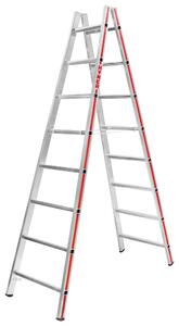 Scala a pioli Hymer, accesso bilaterale, 2x8 pioli, altezza verticale 2,25 m, altezza di sbraccio 3,55 m, peso 8,4 kg
