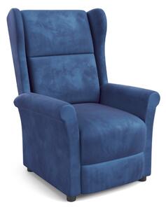 Poltrona reclinabile Agustin 2 in velluto blu navy - H107 cm