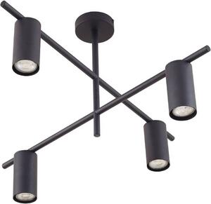 Plafoniera Lindby Marilou, nera, a 4 luci, Ø 70 cm