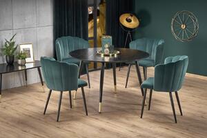 Embos set tavolo rotondo ø120 cm + 4 sedie K386 verde velluto