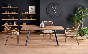 Set tavolo allungabile Berlin L160-220 cm + 4 sedie K336 in rattan naturale