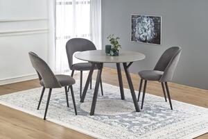 Set tavolo rotondo Balrog ø100 cm + 3 sedie K384 grigio velluto K384