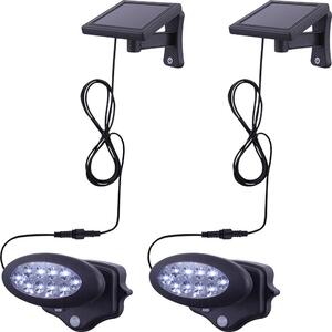 Set di 2 lampade da parete solari a LED, sensore di movimento, antracite