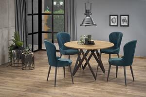 Set tavolo rotondo Mozambik ø120 cm + 4 sedie K366 verde scuro
