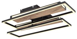 Lampada da soffitto a LED, metallo, nera, con funzione di memoria, orientabile, lunghezza 60 cm