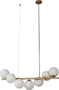 Lucande lampada a sospensione Isandro, 95 cm, oro, bianco, 7 luci, G9