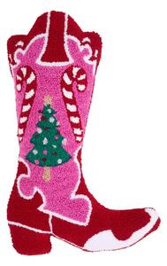 Cuscino decorativo in bouclé a tema natalizio 48x35 cm Santa's Howdy Christmas Boot – Catherine Lansfield