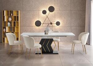 Set di tavolo da pranzo Vincenzo + 6 sedie K474 color crema/oro